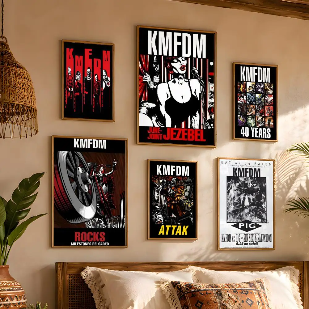 K-KMFDM band Relaxing Space Decor Simple Wall Upgrade Aesthetic Wall Setup Minimalist Wall Design Rental Apartment Idea Poster