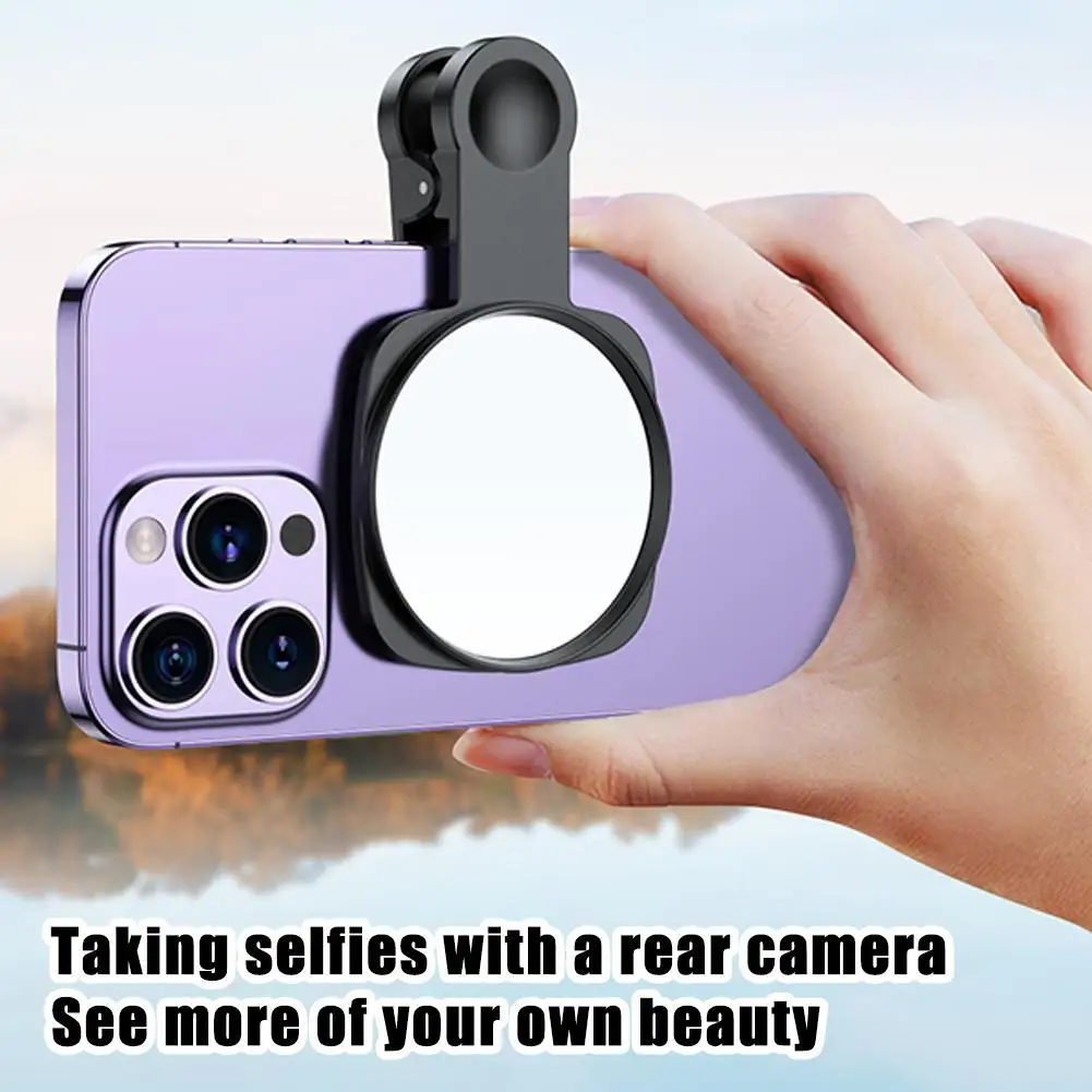 Smartphone Camera Mirror Reflection Clip Kit Portable Mobile Phone Camera Mirror Clip With Storage Bag Phone Rear Selfie Mirror