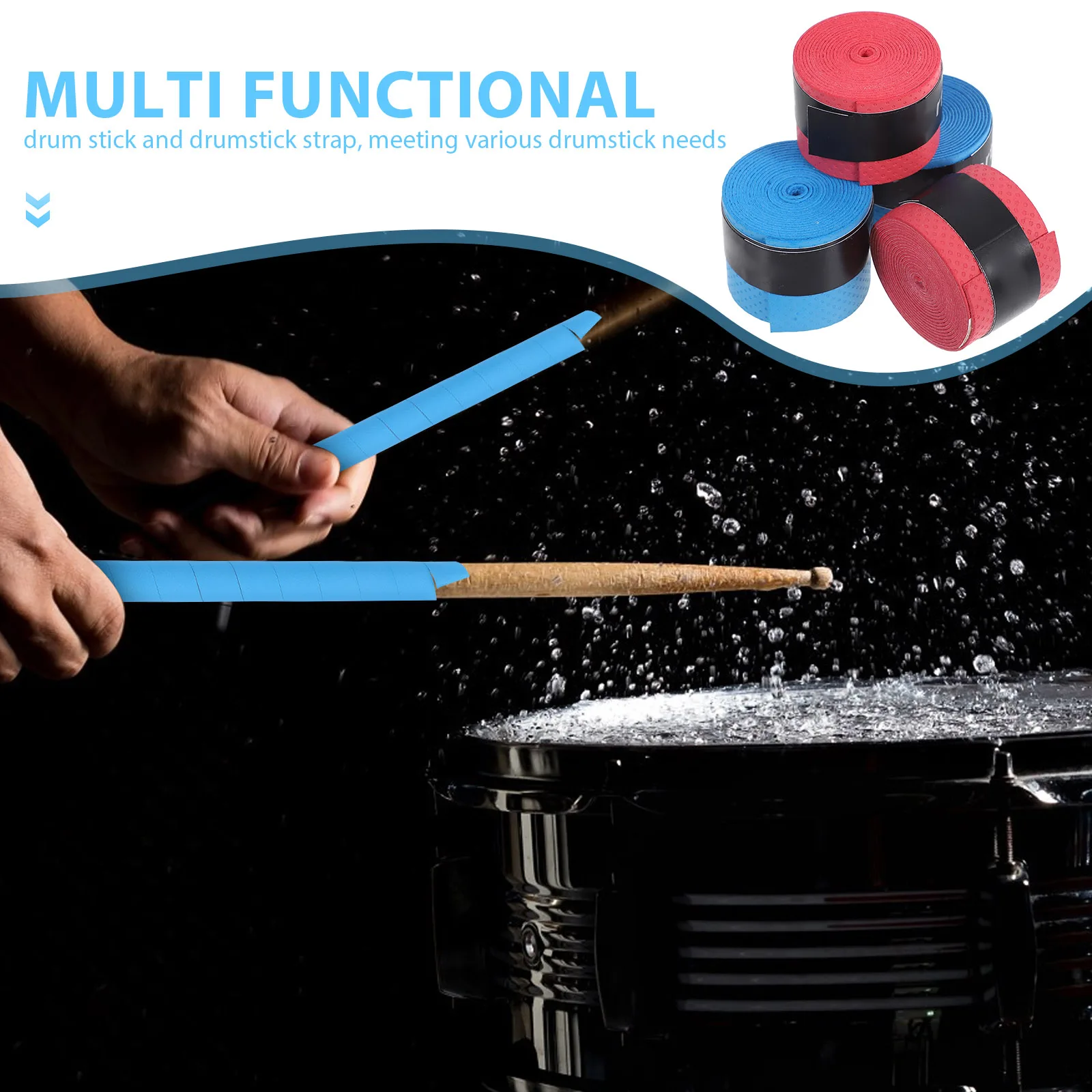 

4 Pcs Electronic Drum Stick Strap Drumstick Grip Accessory Accessories Water Viscous Pu