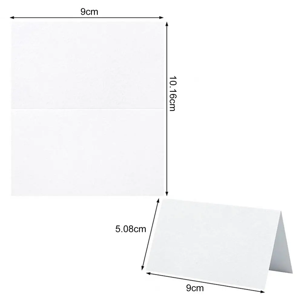 50Pcs White Blanks Place Cards，for Table Seting，DIY Craft Name Cards，Pre-lined Wedding Table Seating Cards，Guest Name Cards