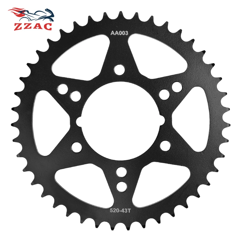 520 43T 46T 20CrMnTi Motorcycle Rear Sprocket Sprocket For Kawasaki ZX-6R ZX600 ZX636 Ninja Z750 ER-6f ER-6n EN650 EX650 KLE650