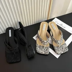 Shoes Slippers Women Summer Heeled Mules Pantofle Luxury Slides Rubber Flip Flops Low High 2025 Designer Hawaiian Rome Pumps Fab