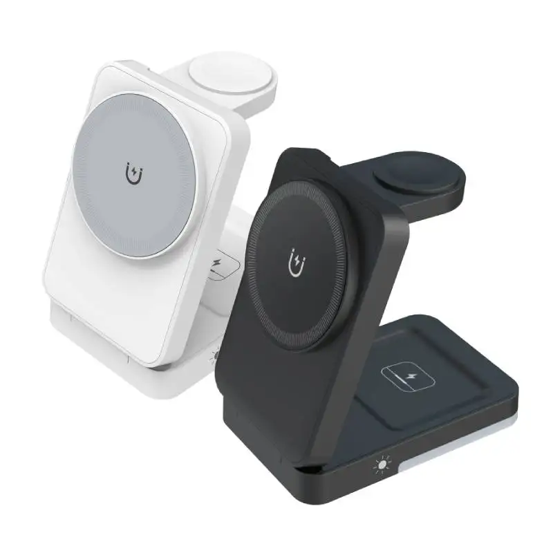 

Светодиодная подставка для беспроводного зарядного устройства 3 в 1, складная для iPhone 17, 16, 15, 14, 13, 12, Apple Watch 2-9, Airpods Pro, станция быстрой зарядки