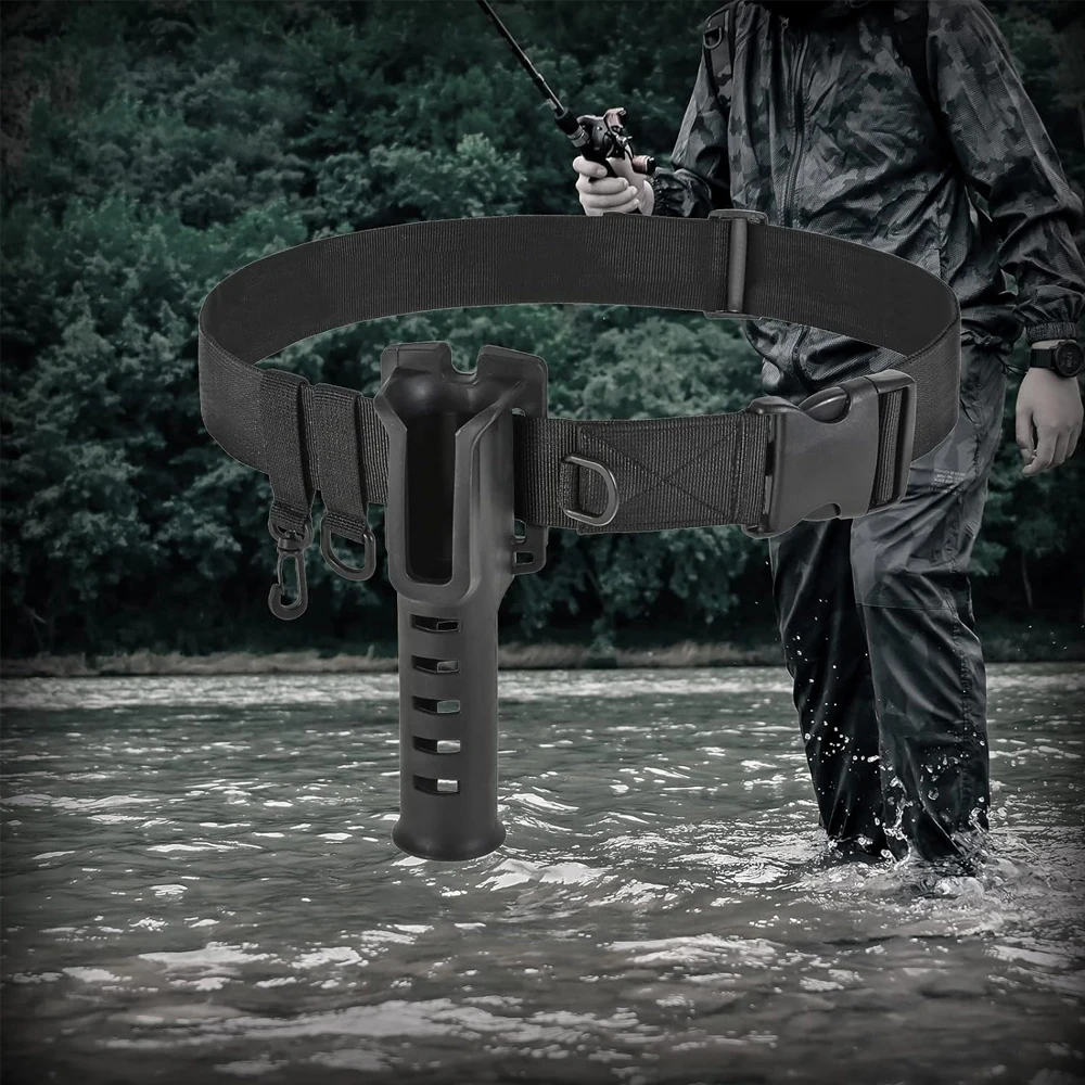 

1pc Waist Support Adjustable Waist Wading Belts, Portable Pole Inserter for Spinning Casting Fly Fishing, Outdoor Fishing Gear