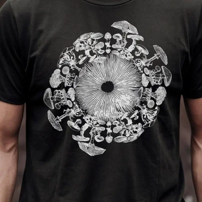 Mushroom Iris Spore Print Mycology Art T-Shirt