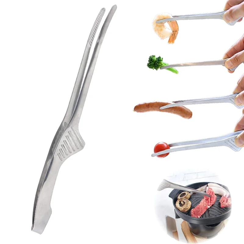 ABWR-BBQ شواء ملقط سلطة كعكة الحلوى تخدم ملقط طعام الفولاذ المقاوم للصدأ الشواء كليب المشبك الخبز الغذاء المطبخ أداة Durab