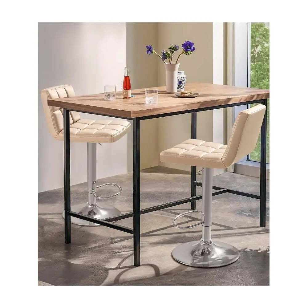 

Bar Stools Sillas Para Barra AltaModern Bar Stools PU Leather Adjustable Swivel Barstools, Armless Hydraulic Kitchen Counter Bar