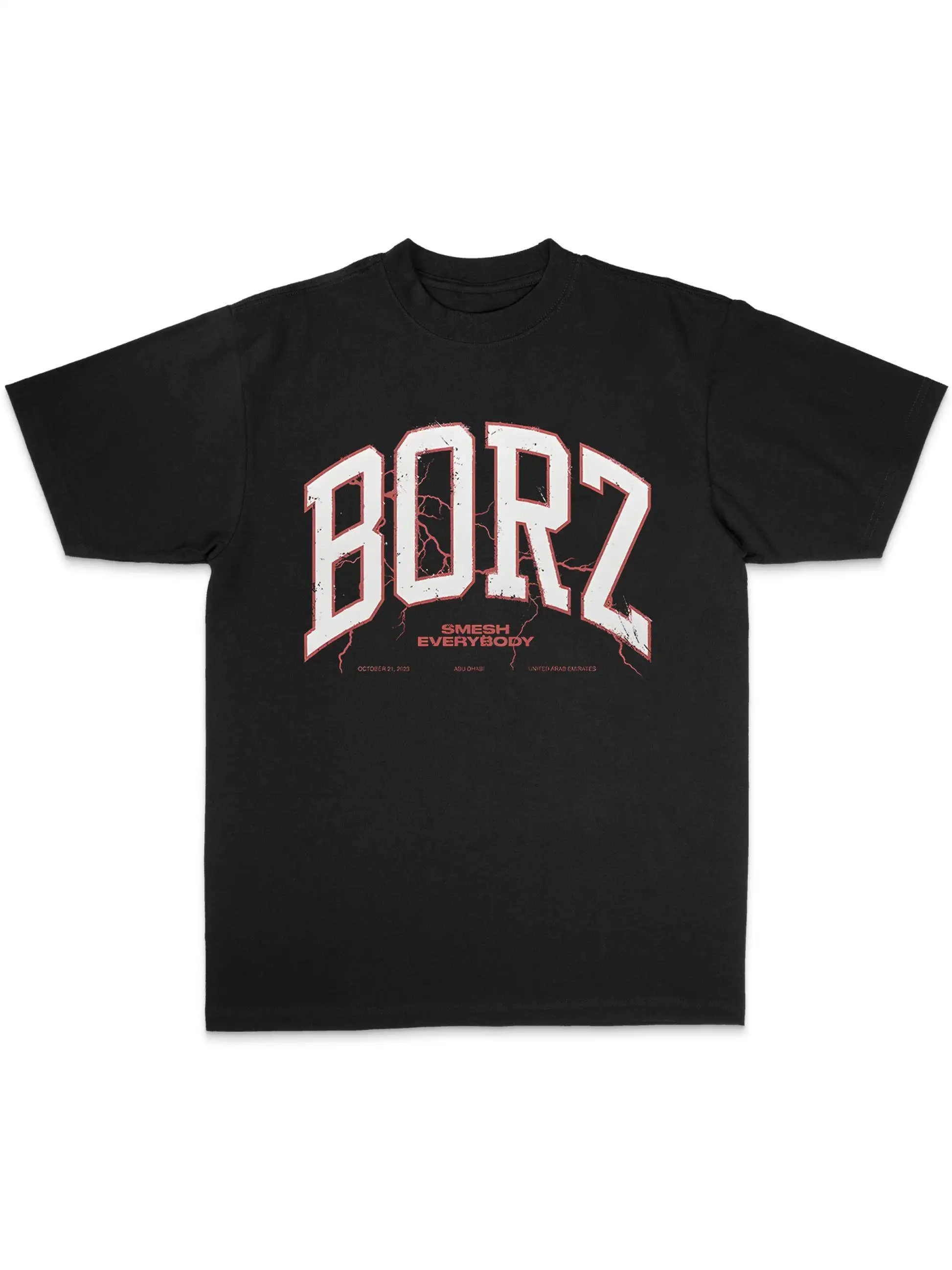 

Wolf King Chimayev BORZ letter black pure cotton UFCT T-shirt MMA Short sleeve