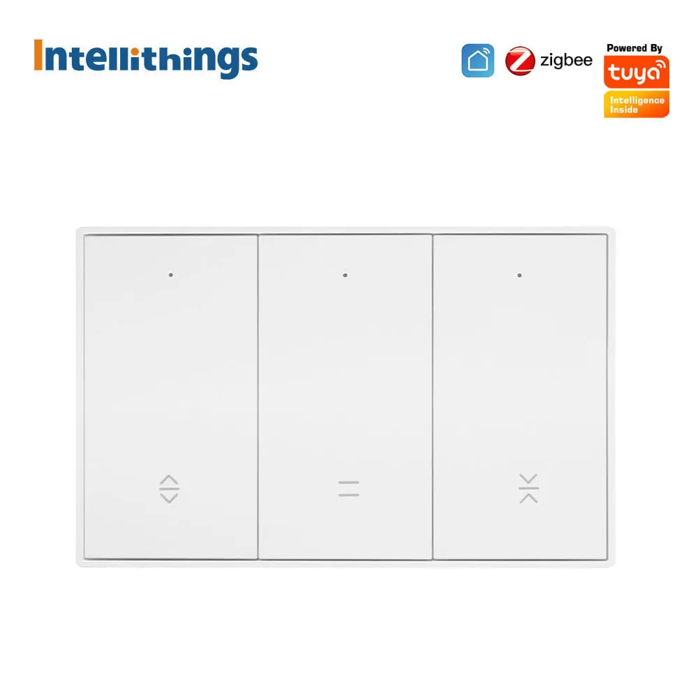 

Intellithings Tuya Smart Curtain Switch for 4 Wire Roller Shade Motor US Zigbee Switch with Percentage Control Alexa Google Home