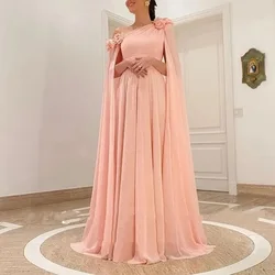 Elegant Long Evening Dresses for Women 3D Flowers Chiffon Floor-Length Straight Prom Wedding Special Events Ceremony Dress 2024