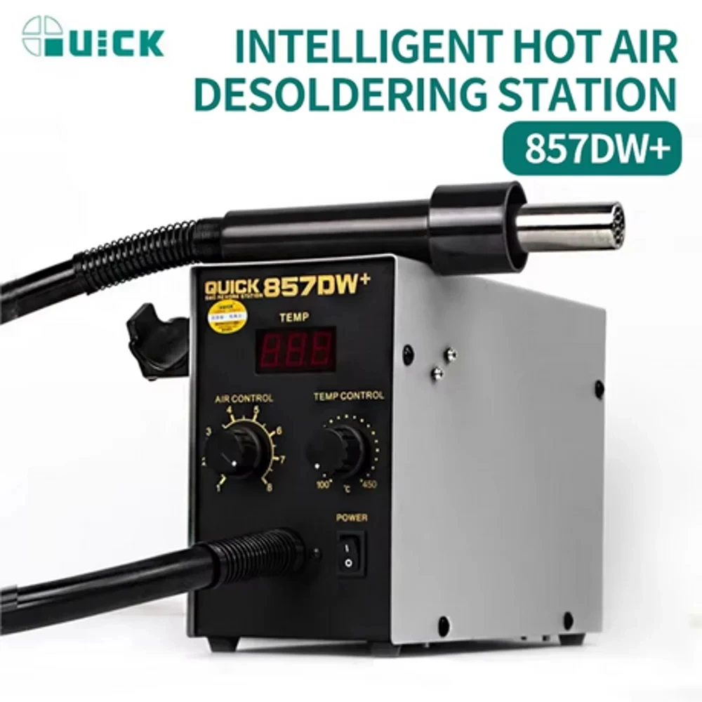 QUICK 857DW + Bga Rework Station, 580W, Hot Air Gun Station with Heater SMD Soldering Station