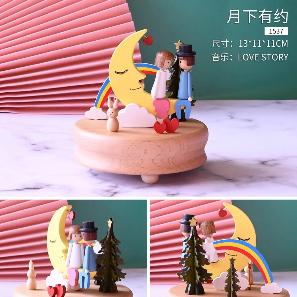 Cadeaux créatifs pour la Saint-Valentin, décorations pour la maison, cadeaux d'amour pour les couples, cadeaux de Noël, cadeaux pour la fête des enfants, boîte à musique en bois, cadeaux de remise de diplôme