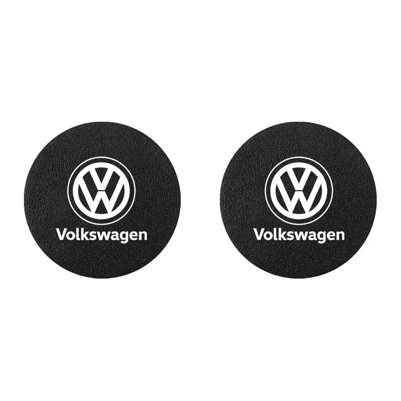 2 Stück Auto-Getränkehalter-Einlage Emblem-Untersetzer Rutschfeste Matte für VW Golf Tiguan T-Roc Polo Passat ID.4 T-Cross ID.3 Taigo ID.7