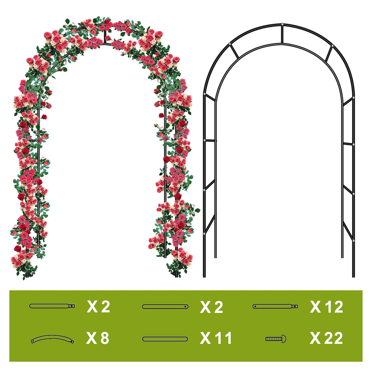 Iron Wedding Arch Decorative Garden Backdrop Pergola Stand Flower Frame For Marriage Birthday Wedding Party Decoration 3 in 1