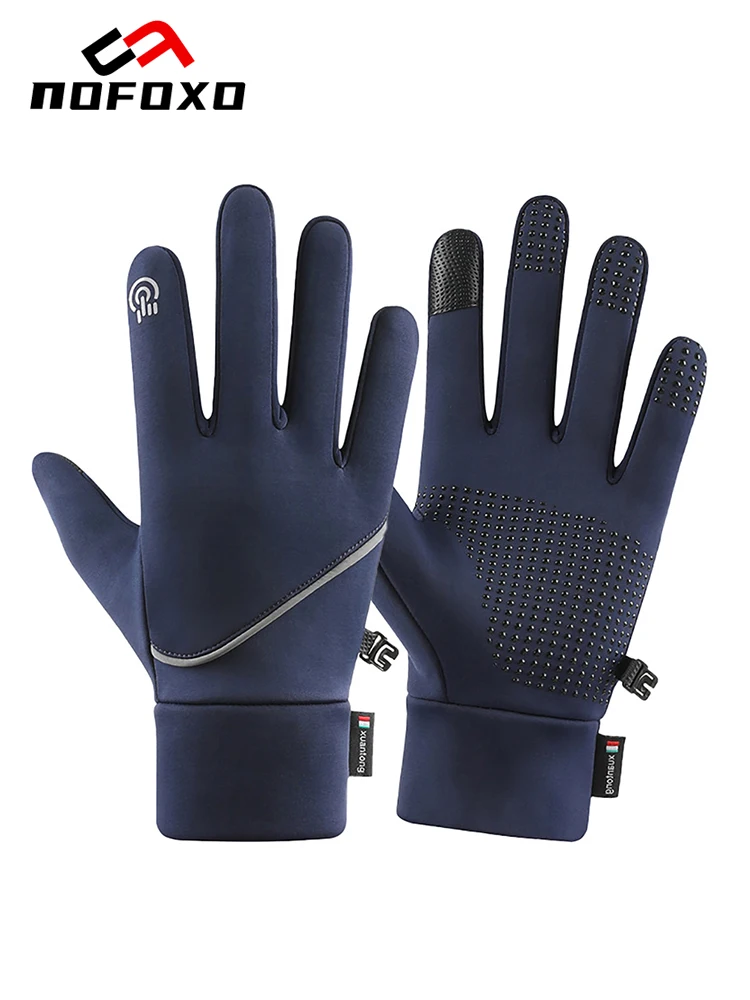AliExpress nofoxo NOFOXO Winter Outdoor Cycling Gloves Warm Full Fingers Waterproof Touchscreen Windproof Anti-slip Fleece Gloves Running Skiing