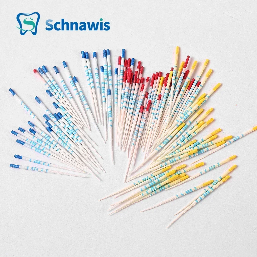 Dentistry Endodontics Paper Tips Cone Disposable Guttahanger Taper F1 F2 F3 Absorbent Fiber Poles Points Mark Dental Materials