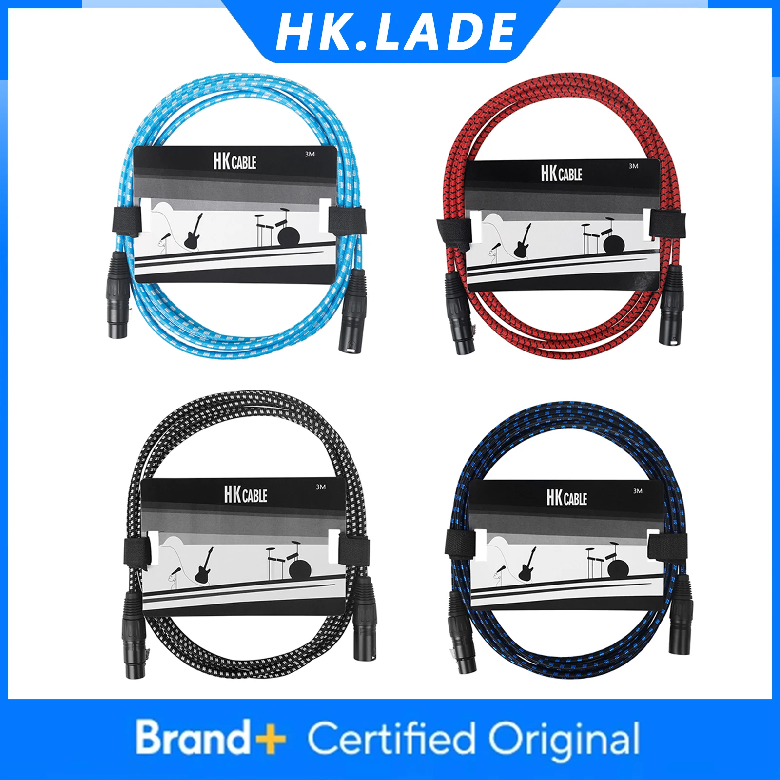 

HK.LADE GT130 микрофонный аудиокабель XLR адаптер с шумоподавлением плетеный кабель для электрогитары аксессуары для бас-гитары