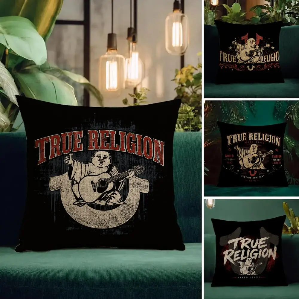 Brand True Religion Cushion Cover Natural Linen Pillowcase Set Cushion Cover for Sofa Bedroom Chair