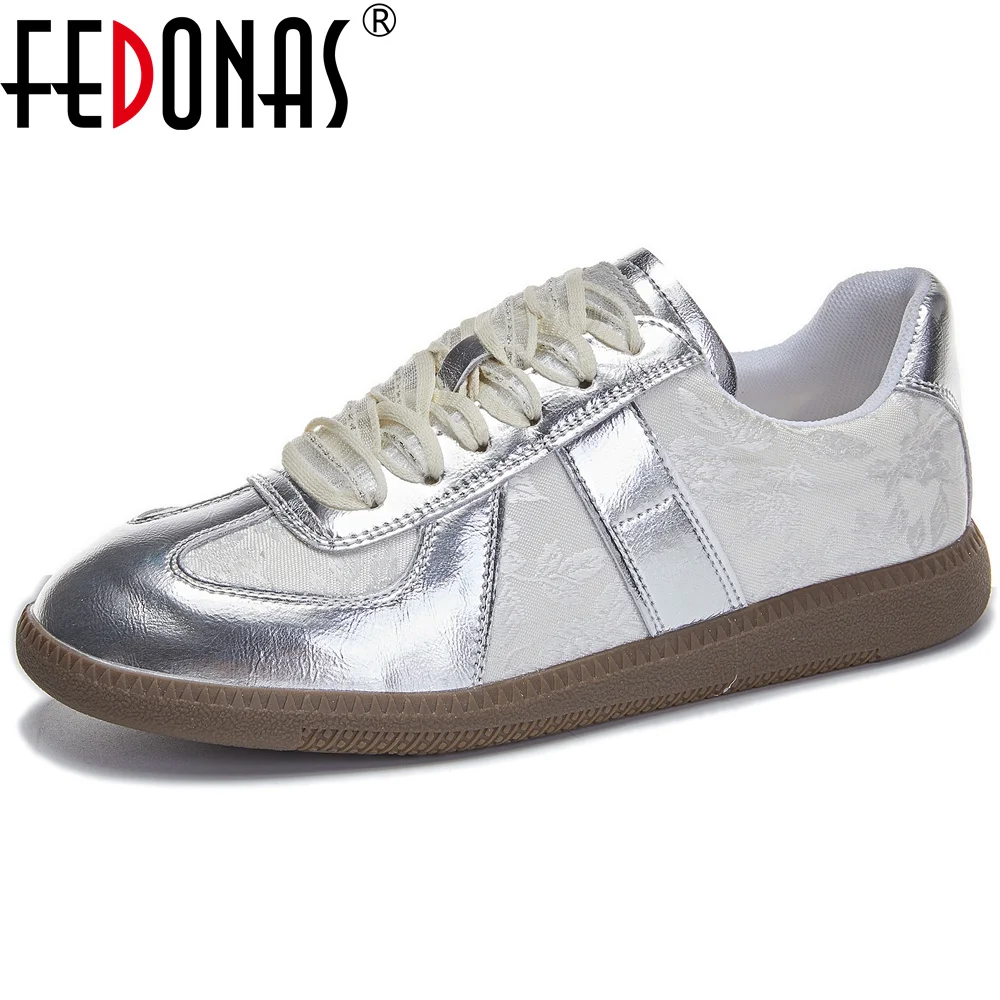 FEDONAS New Women Cow Leather Flats Heels Sneakers Cross-tied Comfort Casual Shoes Woman Round Toe Sport Shoes Sneakers