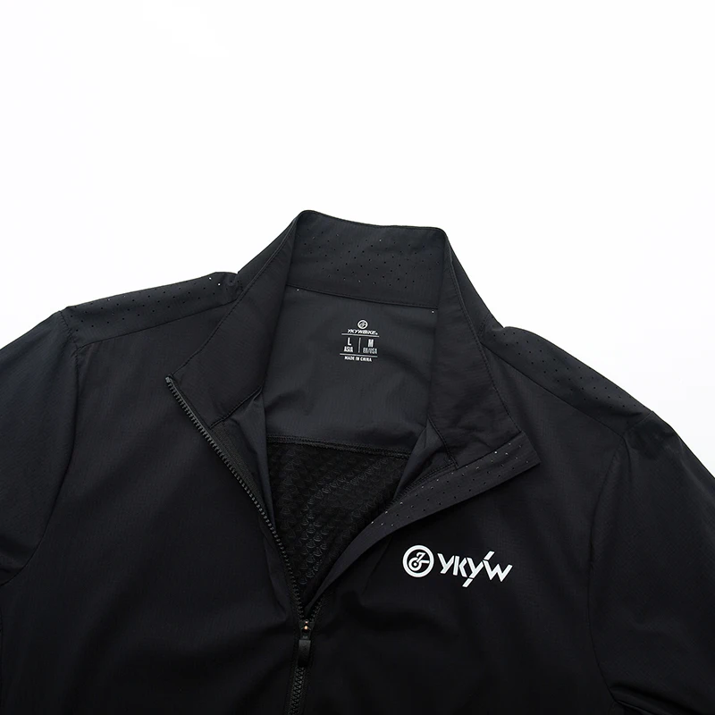 YKYW Herren winddichte wasserdichte Langarm-Radjacke YKK Doppelreißverschluss atmungsaktive MTB-Fahrradbekleidung Tops Pro Team Jersey – Detail 16