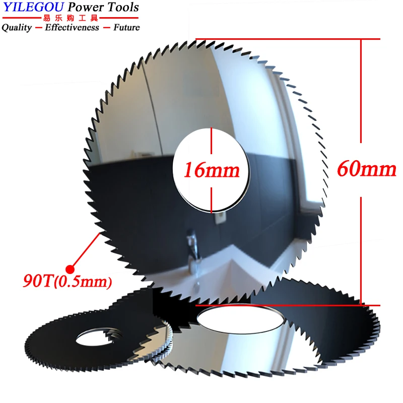 60x16x0.5mm Saw Blade Circular Milling Cutting Disc Tool CNC Slot Machining Tungsten Carbide Steel Diameter 60mm Slitting Metal