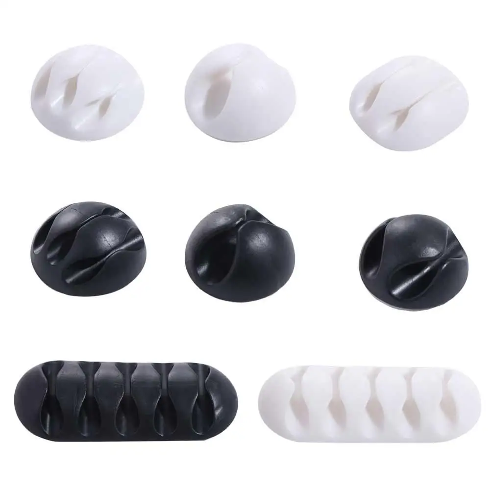 5 Holes/1 Hole/3 Holes Cable Organizer Multifunctional Self Adhesive Cable Holder Silicone TPR Cord Clips Desktop Storage