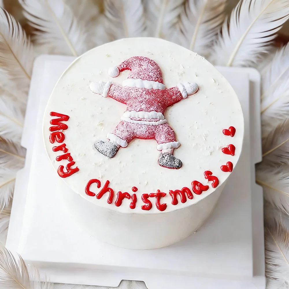 2026 Weihnachtskuchen-Dekoration Liegender Weihnachtsmann mit Schriftzügen Frohe Weihnachten Kuchenaufsätze Weihnachtsbaum Mini-Weihnachtsmann Cupcake-Topper