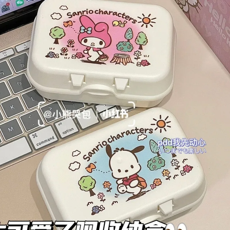 

Sanrio Anime My Melody Cinnamon Roll Innovative Home Soap Box Drainage Dormitory Student Toilet Kulomi Soap Storage Box Gift