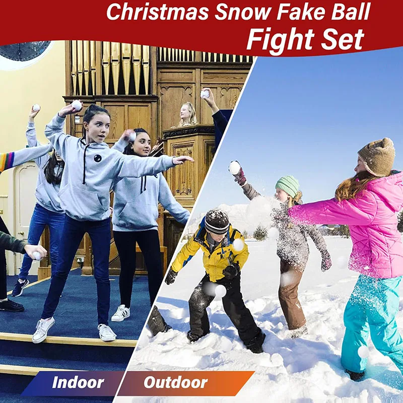 50 Pack Snow Toy Balls for Kids Indoor, Artificial Snow Fight Balls Kids Toys, Indoor Snow Fight Ball Set, Soft Snow Fake Balls