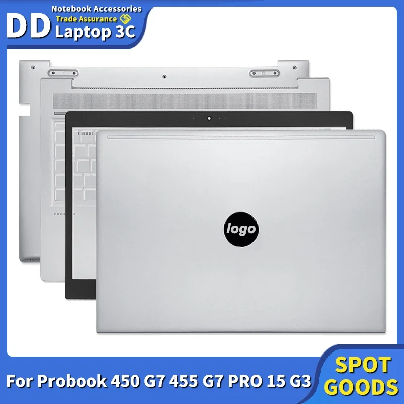 Imagem -01 - para hp Probook 450 g7 455 g7 Pro 15 g3 Portátil Lcd Capa Traseira Moldura Frontal Descanso para as Mãos Capa Superior Case Inferior Escudo Prateado Novo para hp probook 450 g7 455 g7 pro 15 g3 portatil lcd capa traseira moldura frontal descanso para as maos capa superior case inferior escudo prateado novo 01