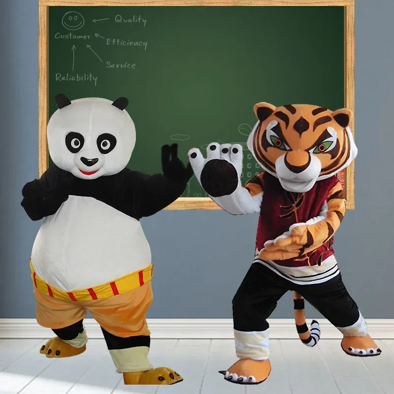 Kungfu Panda และ Tiger การ์ตูนคอสเพลย์เครื่องแต่งกาย Mascot โฆษณาชุดแฟนซีสัตว์ Carnival MN11