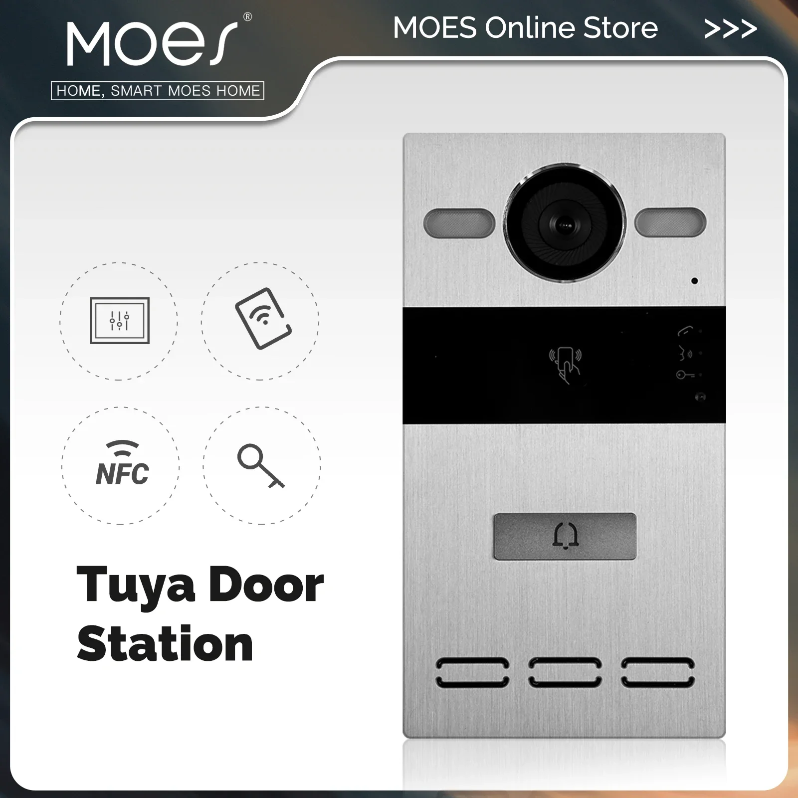 MOES-Sistema de Control de Acceso Tuya, estación de Puerta, intercomunicador, desbloqueo, abridor de puerta electrónico, funciona con Panel de