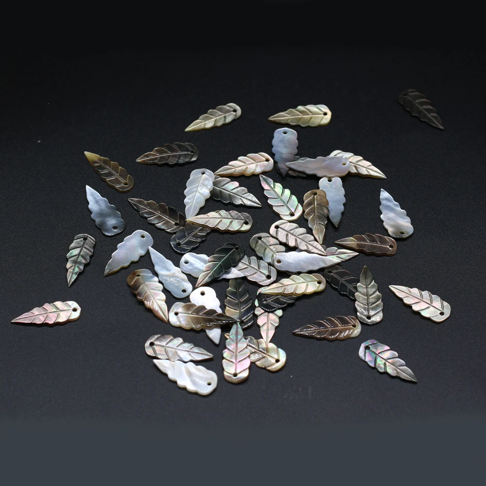 6Pcs Natural Mother Of Pearl Freshwater Shell Pendant Leaf-Shaped Loose Beads For Jewelry Making DIY Necklace Earring Accessory