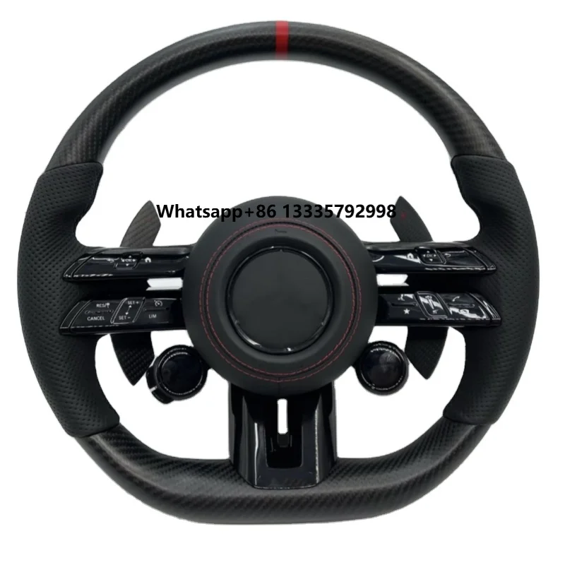 

Auto High Quality for AMG Full Leather Alcantara Carbon Fiber Steering Wheel for Benzs W204 W205 W211 W212 W213 2005 2021 Year