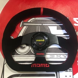 Drift Universal 13Inch Racing MOMO Steering Wheel Car JDM Real Suede MOMO Steering Wheel Volantes For VW HONDA TOYOTA BMW Nissan