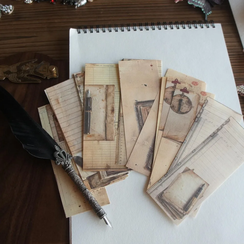 

30 Sheet Cut Open Yellowed Pages Background Design Craft Paper Gift Decoration Scrapbooking Handmade DIY