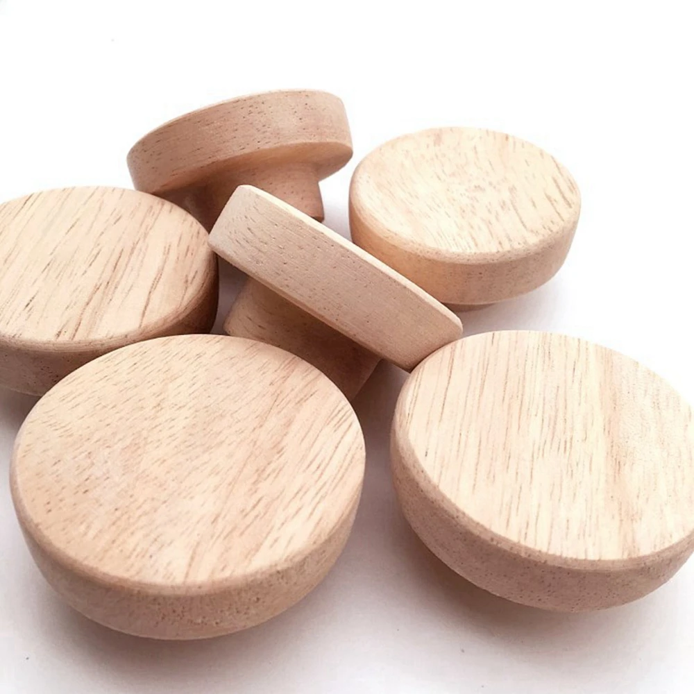 4/8/12pcs Wood Round Pull Knobs Natural Wooden Cabinet Drawer Wardrobe Knobs For Cabinet Drawer Handle Furniture Hardware