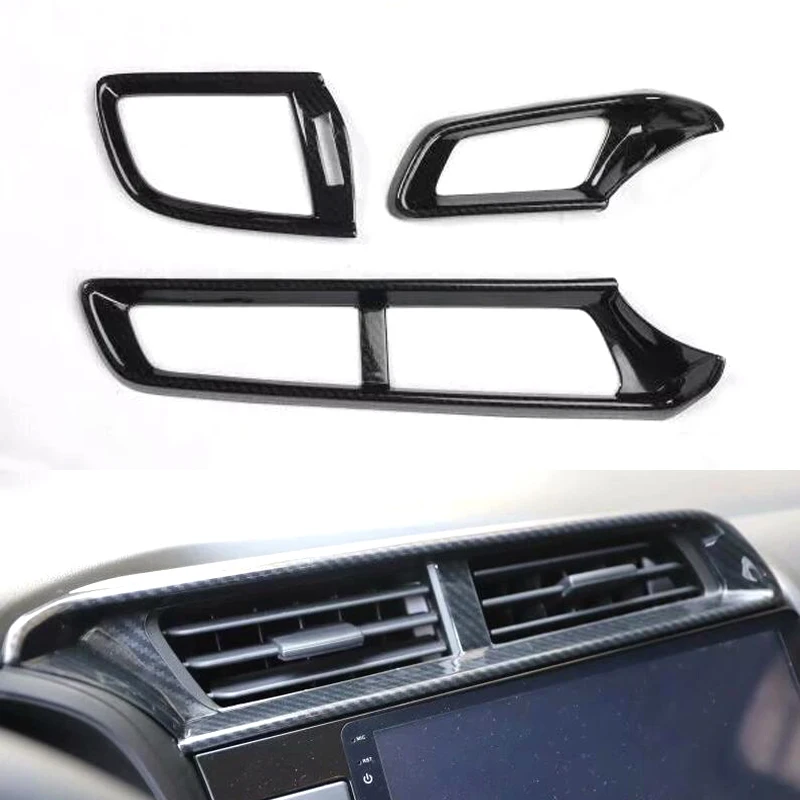 3Pcs Car Interior Accessories For Honda FIT 2014-2018 LHD Car Dashboard A/C Air Vent Frame Stickers Car-styling ABS