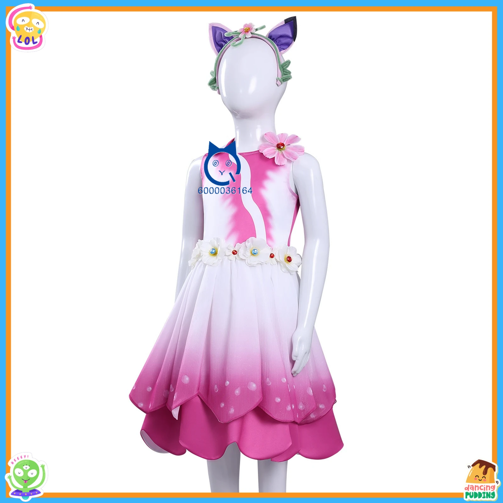 

Cartoon Anime Character Cosplay Costume Fairy Dress Pink Children's Dress Cute Role-Playing Outfit Comic Con Halloween Party