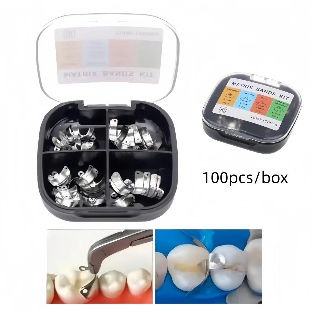 

100PCS Dental Douban Forming Sheet M4 Dental Filling Assist Section Matrix Contour Belt Dental Restoration Forming Sheet Tool