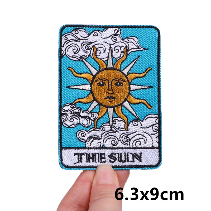 Prajna 2Pcs Sun And Moon Patch Iron On Embroidered Patches For Clothing Thermoadhesive Patches On Clothes DIY Appliques Stickers