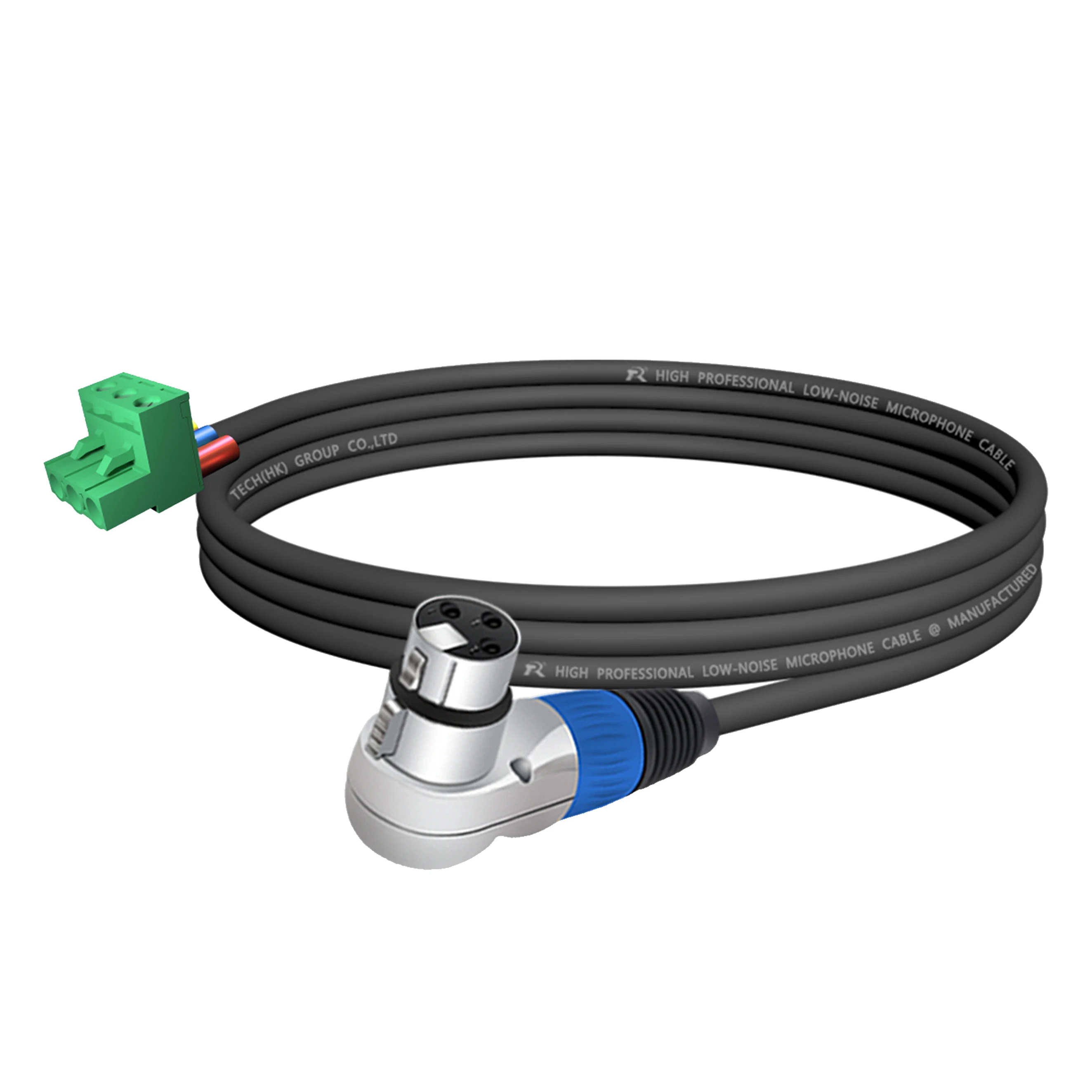 3-PIN rechtwinkliges Mikrofonverlängerungskabel zu 3-PIN Phoenix-Kabel, 5,08 mm 3-PIN PCB-Schraubklemme mit Abschirmung, für Lautsprecher, Tonstudio – Detail 10
