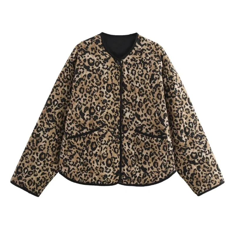 New Fashionable Lightweight Animal Print Jacket for Women\'s Clothing Cotton Coat Cotton Jacket