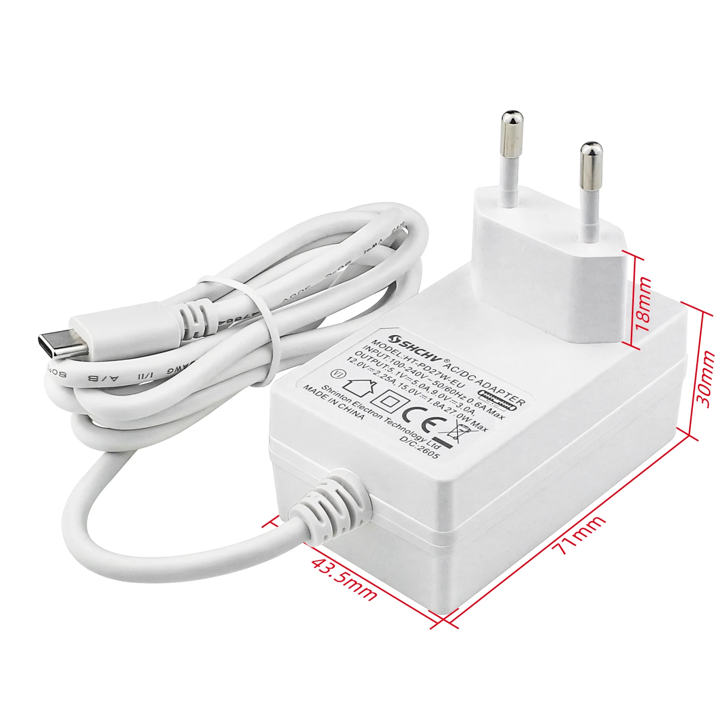 Raspberry Pi 5 27W Power Supply 5.1V 5A USB Type C Charger USB Type C Charger EU US UK Plug  for Raspberry Pi 5 / 4B RPI 5