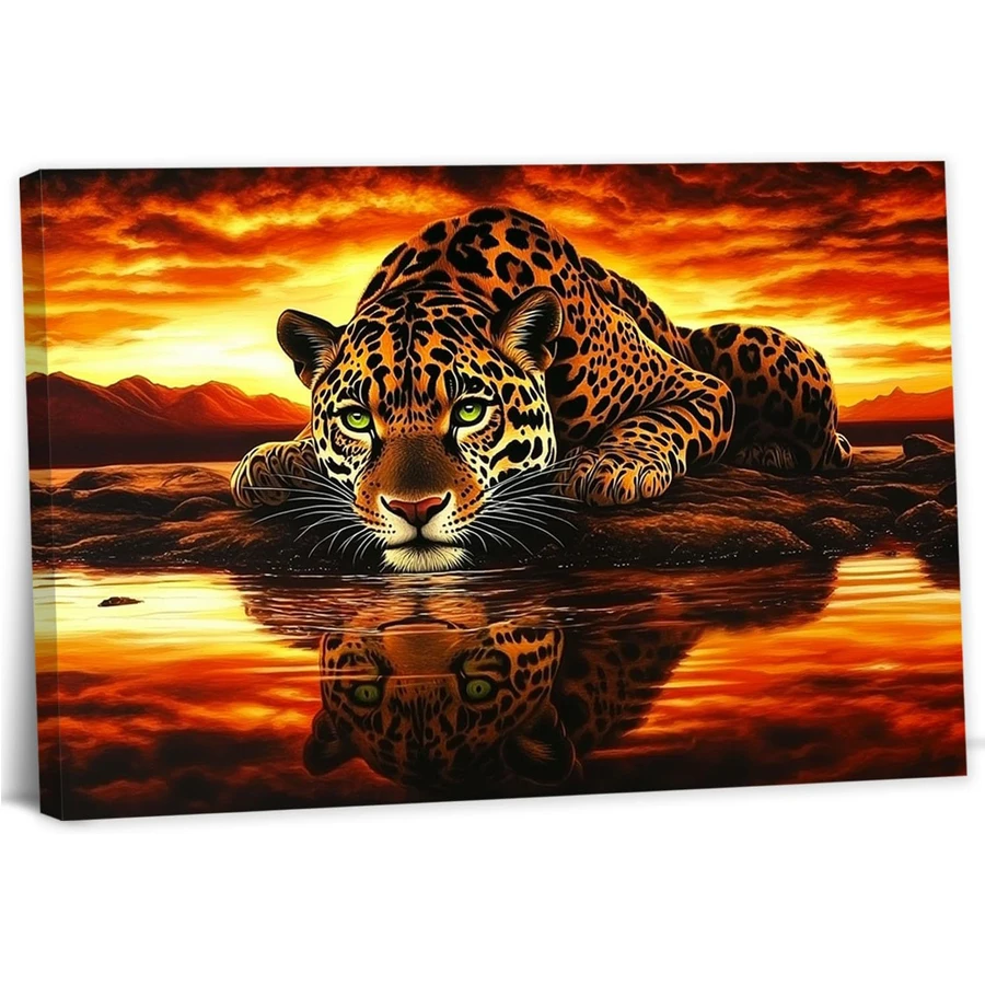 African Animal Wall Art Leopard diamond painting Cheetah Picture full drill diamond embroidery mosaic handmade gift home decor