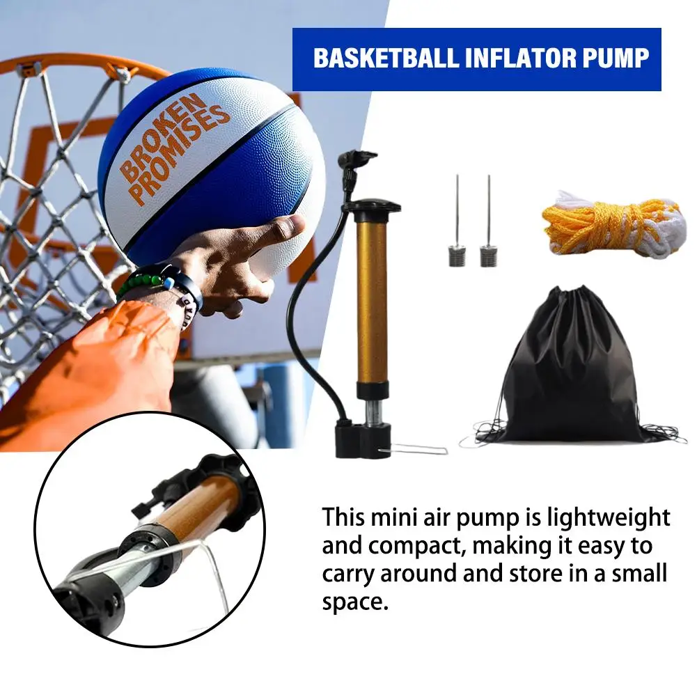 Basketball Inflator Pump Basketball Inflatable Air Air Bag Basketball Inflator Needle Pump Pump Storage Net Z2G3