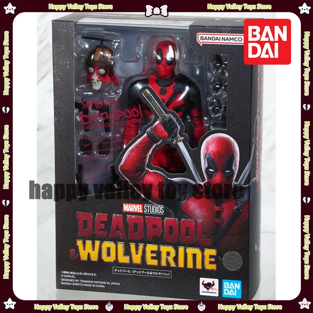 Original BANDAI S.H.Figuarts Deadpool Wolverine figura de Anime juguete figuras de acción muñeca PVC modelo colección niños regalo de cumpleaños