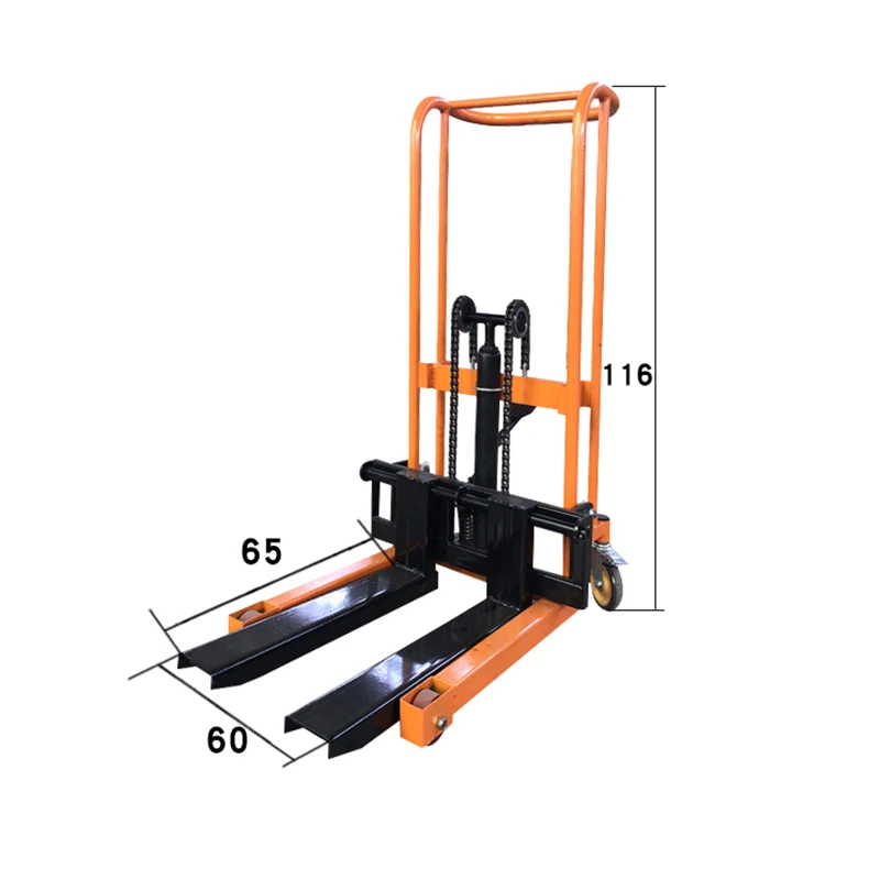 Manual Miniature Forklift Small Household Raised Car Stacker Hydraulic Handling Pallet Truck Manual Stacker 200kg/400kg