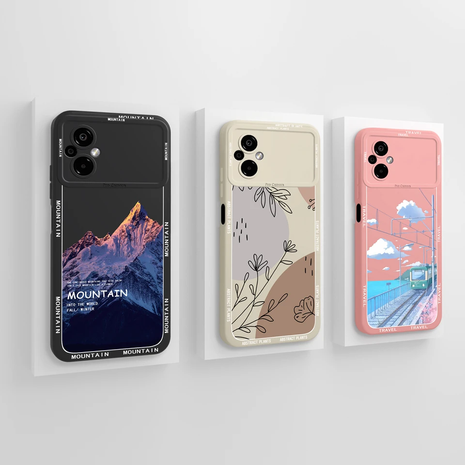 Case For Xiaomi Poco M5 Case Pink Forest Butterfly Liquid Silicone Durable Non-slip Luxury Bumper For xiaomi poco m5 Coque Funda