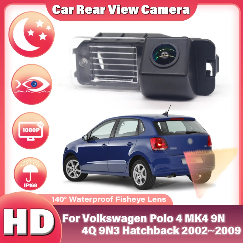 IP68 احتياطية كاميرا الرؤية الخلفية لفولكس واجن لشركة فولكس فاجن بولو 4 MK4 9N 4Q 9N3 هاتشباك 2002 ~ 2009 لوحة ترخيص كاميرا كاميرا لموقف السيارات #1